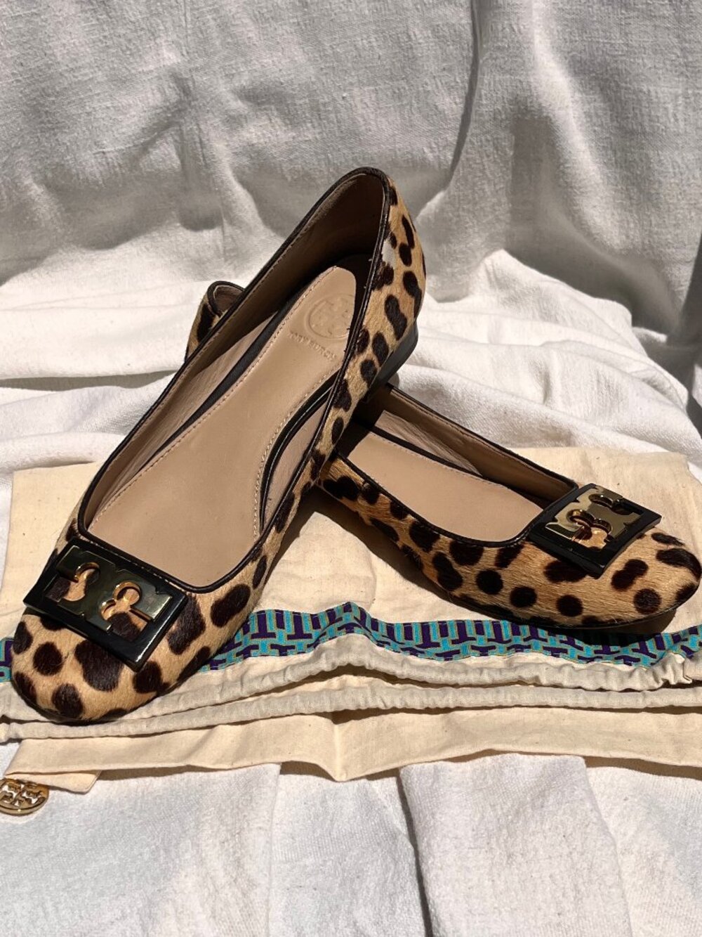 Tory Burch Gigi Leopard Print Calf Hair Block Heel Pumps